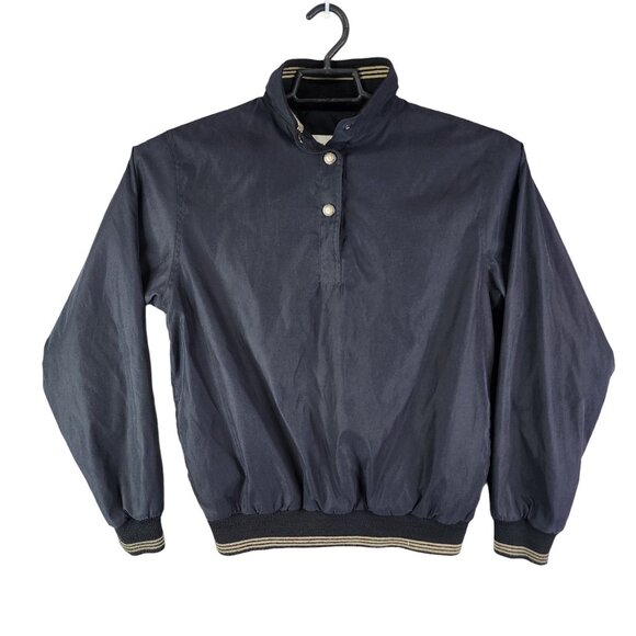 Mens Vintage Black Tehama Pullover Jacket 1/4 Button Down Long Sleeve Size S - Picture 1 of 12